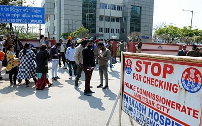 Amritsar: Passengers who were stranded at Amritsar airport on Feb 27, 2019. Earlier in the day, several airports - including Srinagar, Jammu, Leh, Amritsar and Chandigarh - across north India were closed for commercial operations as the facilities there were being used by the Indian Air Force (IAF). Consequently, no commercial operation took place at these airports from early morning hours. Several flights to and from these airports had either been diverted or put on hold. (Photo: IANS)