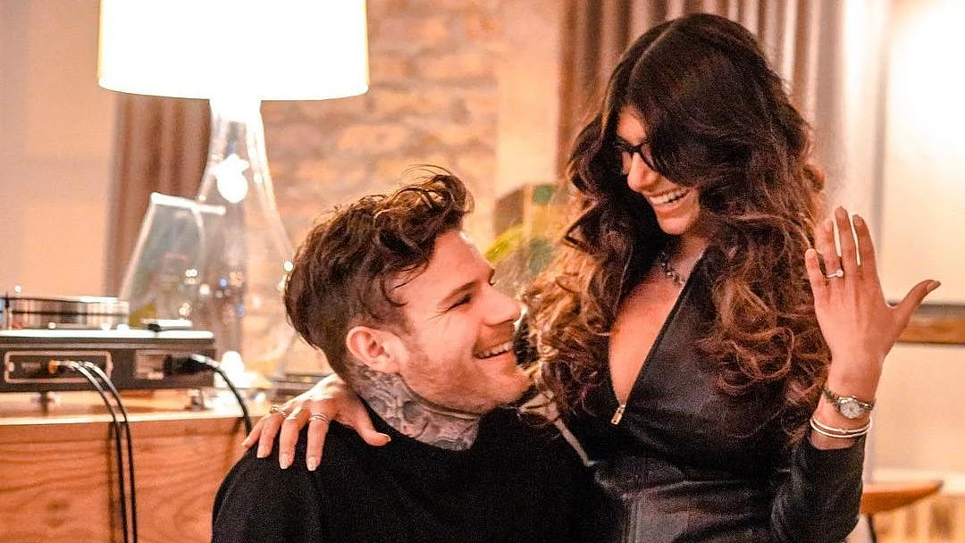 Former porn star-turned-sports commentator Mia Khalifa is engaged to long-time boyfriend chef Robert Sandberg.