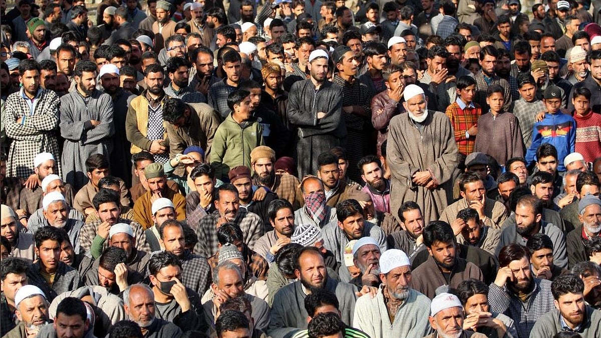 People gathered at Atif Mir’s funeral.&nbsp;