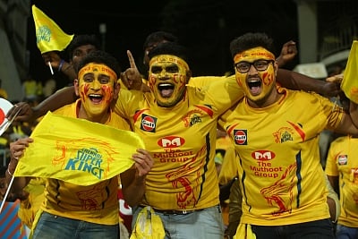 Chennai Super Kings fans at MA Chidambaram Stadium ahead of the first IPL 2019 match between Chennai Super Kings and Royal Challengers Bangalore in Chennai on March 23, 2019. (Photo: IANS)