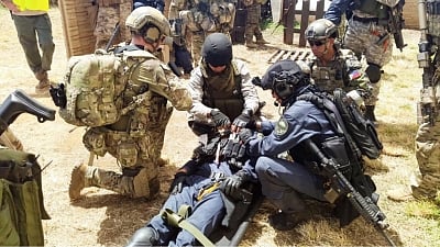 Personnel of NSG and US Forces during a joint military exercise. (File Photo: IANS)