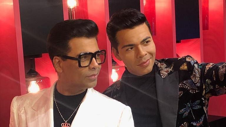 Karan Johar with his wax doppelganger at Madame Tussauds.