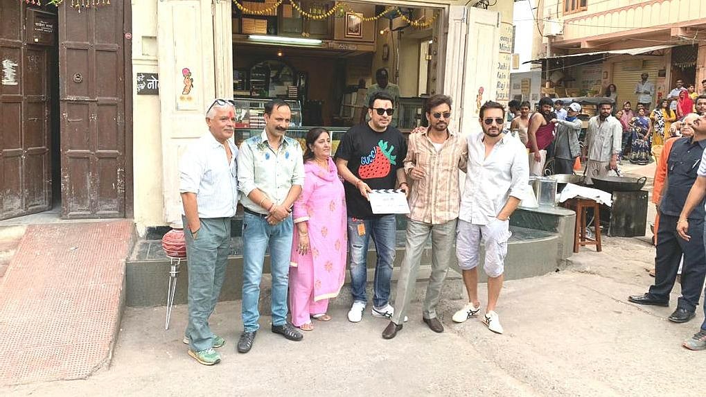 Irrfan with the team of <i>English Medium 2.&nbsp;</i>