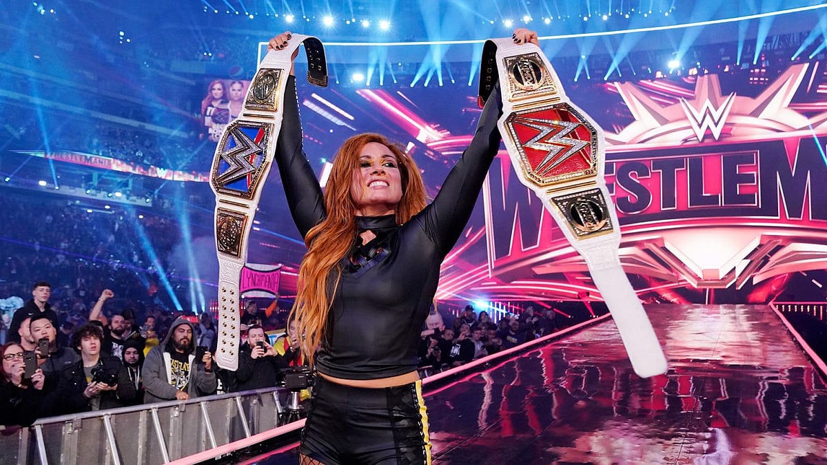 Becky Lynch after winning the first ever Women’s Main Event in Wrestlemania 35.