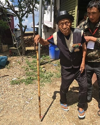Mokokchung: A hundred years plus voter being assisted to a polling booth for casting his vote for the first phase of 2019 Lok Sabha elections, in Nagaland