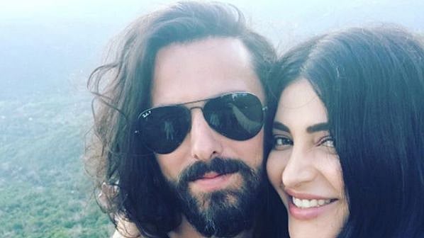 Shruti Haasan with her boyfriend.