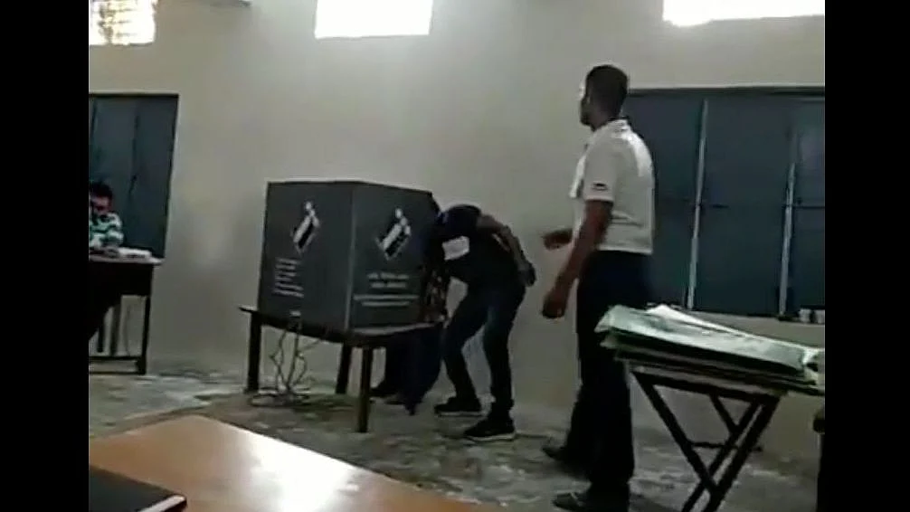 Poll booth capturing in Faridabad.
