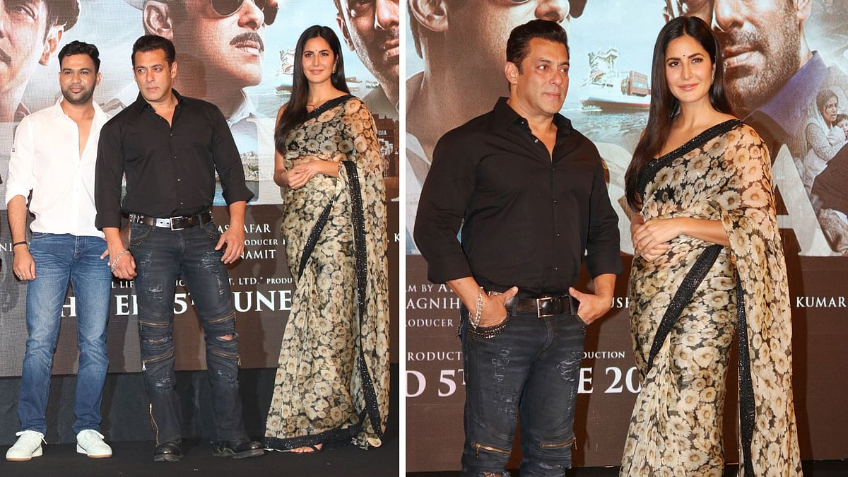 Salman Khan, Katrina Kaif and director Ali Abbas Zafar at <i>Bharat’s</i> <i>Zinda</i> song launch.