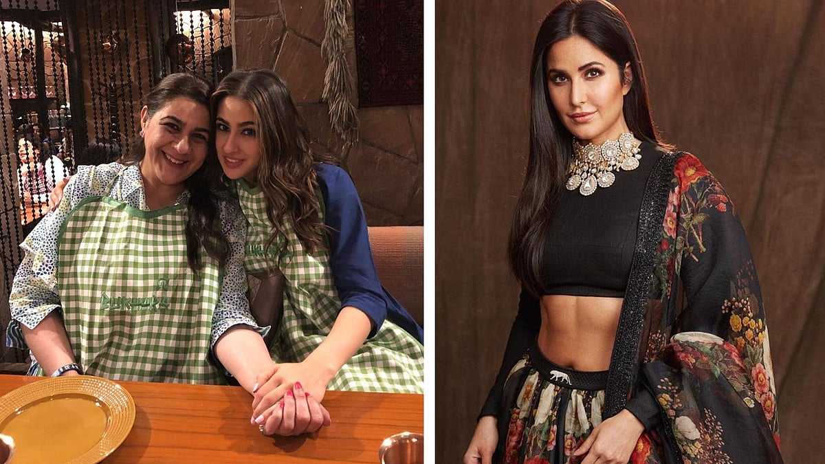Sara Ali Khan with her mother Amrita Singh; Katrina Kaif.