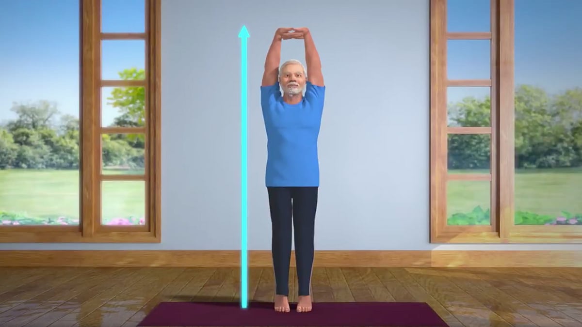 A still from PM Modi’s Tadasana video.