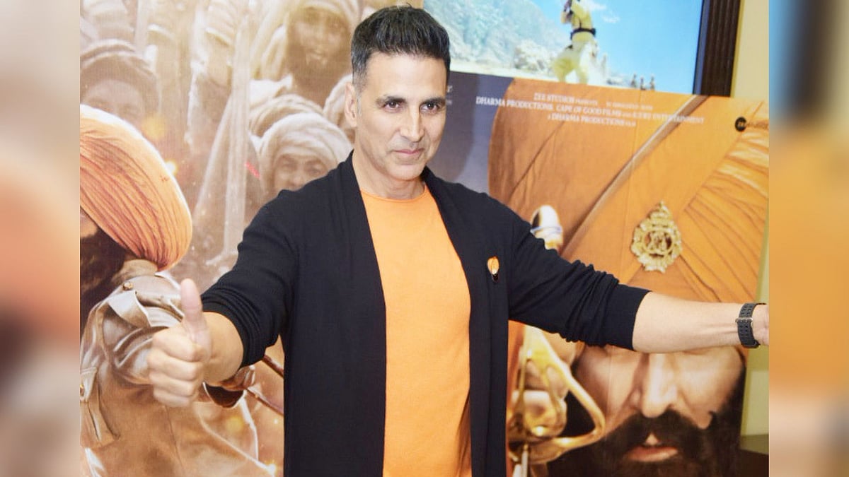 Akshay Kumar at a promotional event for <i>Kesari</i>.