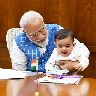 Prime Minister Narendra Modi on Tuesday treated his Instagram followers with pictures of him playing with a toddler in his arms. The picture went viral in seconds and received as many as 13 lakh likes and over 16,000 comments. (Photo: Instagram/narendramodi)