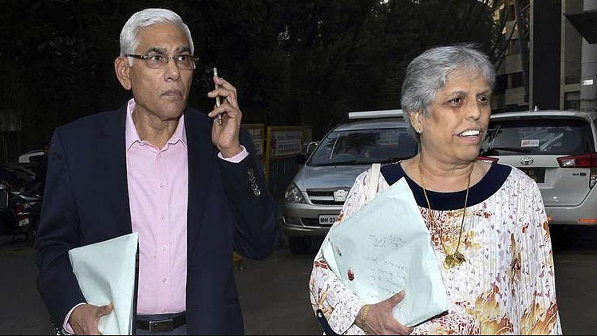 BCCI CoA members Vinod Rai and Diana Edulji.