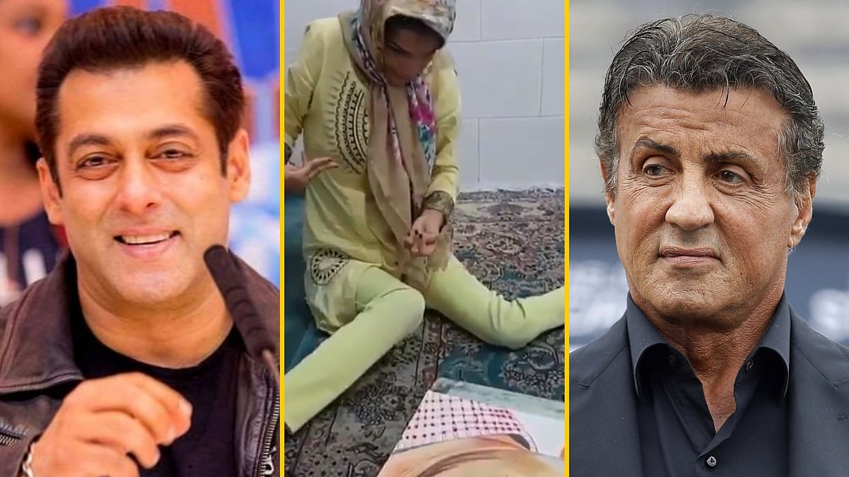 Salman Khan and Sylvester Stallon react to a specially-ables fan’s gesture.&nbsp;