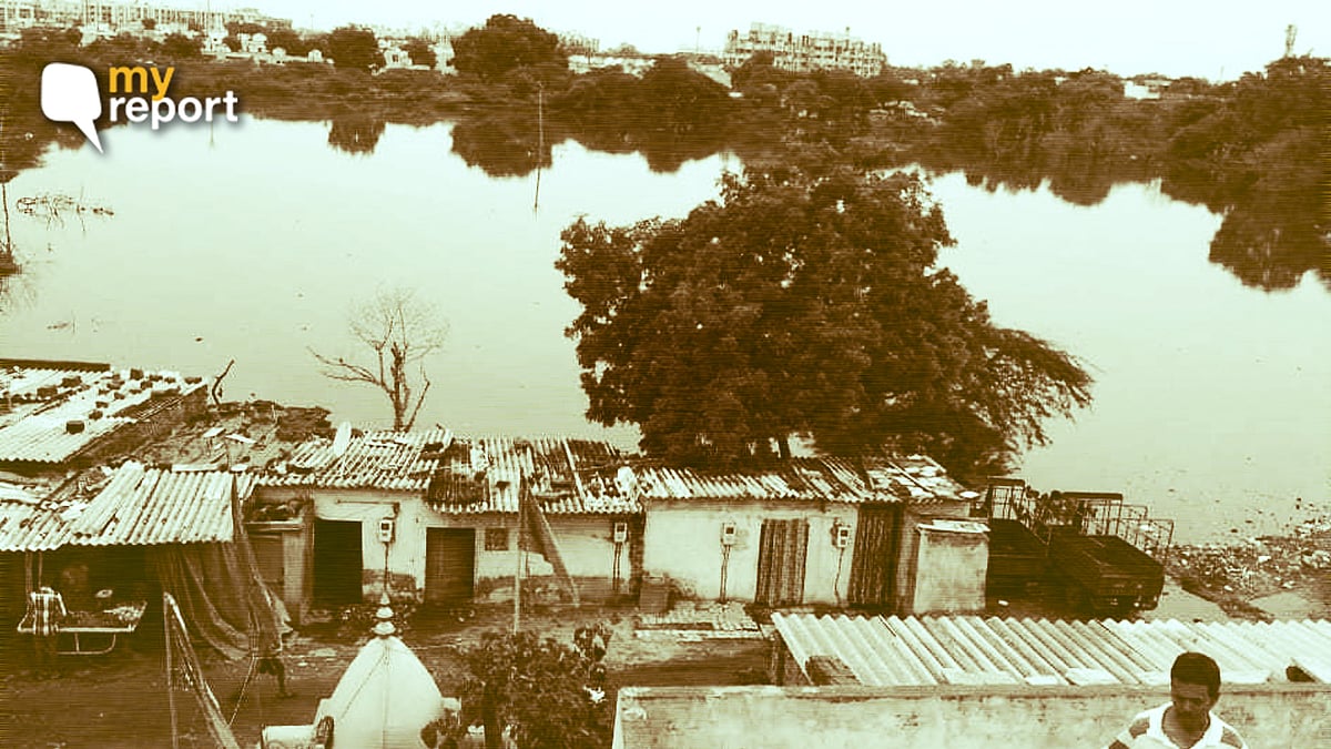 When people go to fill water from the pond the sewage is mixed with it.