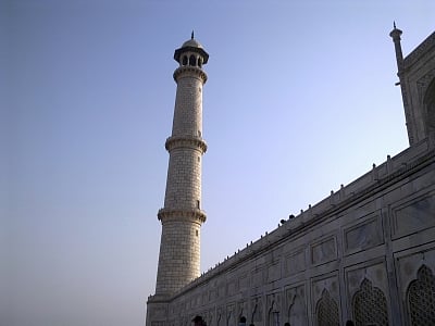 Agra: The Archaeological Survey of India (ASI) has begun extensive repair work on one of the four minarets of the Taj Mahal. The exercise has been undertaken after reports of damage and cracks in the stones and rusting of iron clamps. (Photo: IANS)
