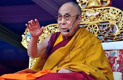 Tibetan spiritual leader Dalai Lama during the 2nd day of the five-days long `Tibet Fest 2014`- Festival of Tibetan Art and Culture at the Srimanta Sankaradeva Kalakshetra in Guwahati on Feb.3, 2014. (Photo: IANS)