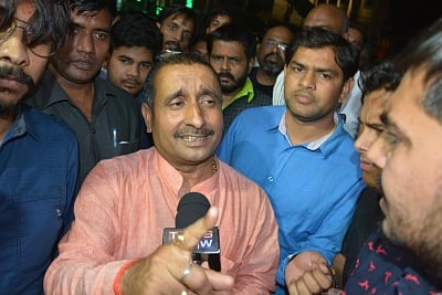 Lucknow: BJP MLA Kuldeep Singh Sengar who is accused of raping a teenage girl; in Lucknow, on April 11, 2018. (Photo: IANS)