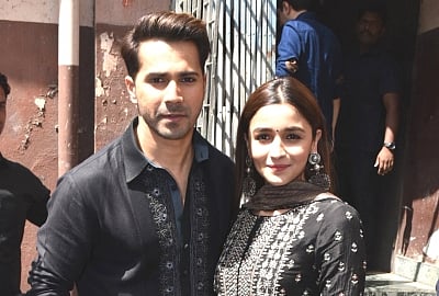 Mumbai: Actors Alia Bhatt and Varun Dhawan at the song launch of their upcoming film "Kalank" in Mumbai, on March 22, 2019. (Photo: IANS)