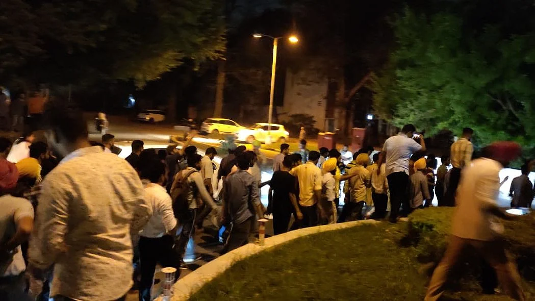 Barring the RSS-affiliated ABVP, students from various groupings also protested at night over the issue.
