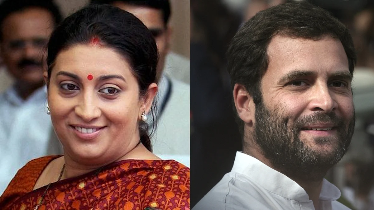 File image of Congress leader Rahul Gandhi (right) and Union Minister Smriti Irani (left).