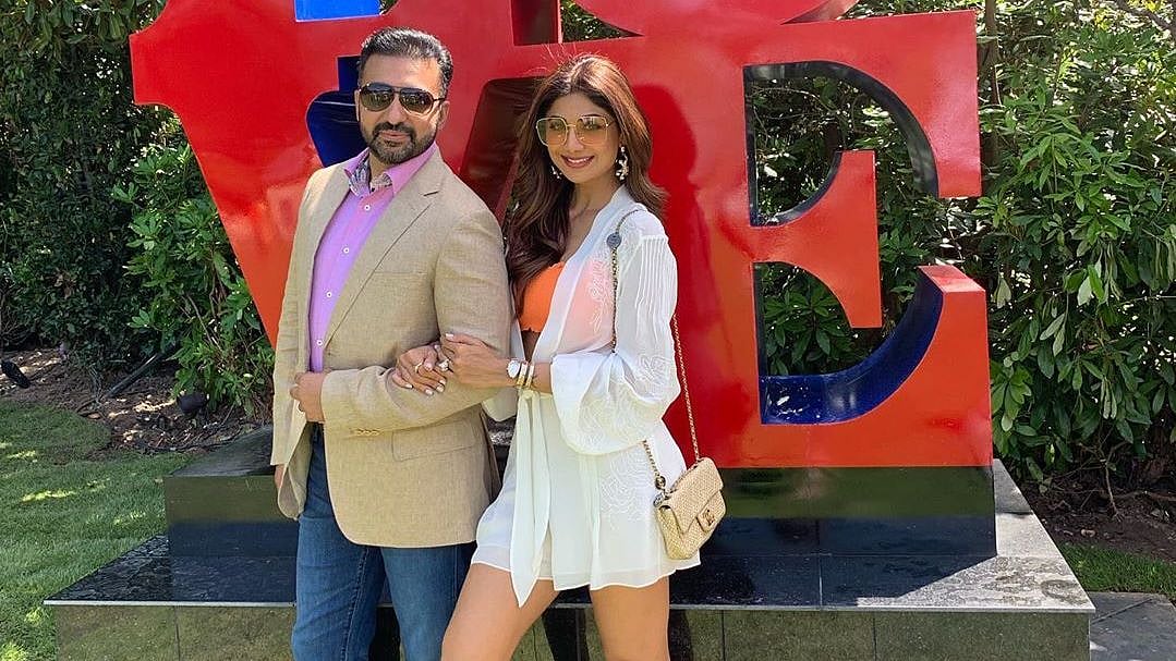 Shilpa Shetty with husband Raj Kundra.