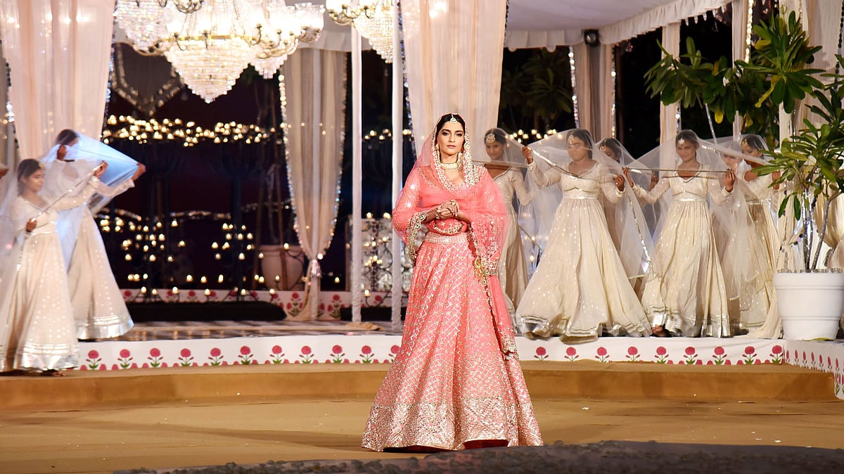 Sonam Kapoor walks the ramp for Abhinav Mishra.