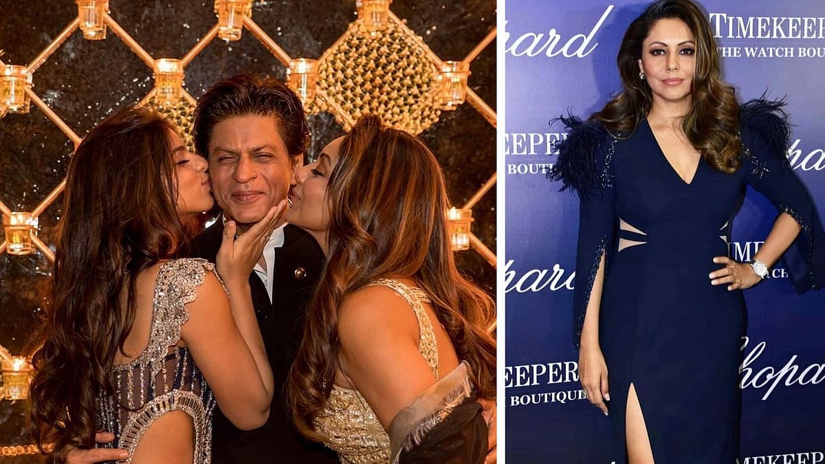 Gauri Khan with Shah Rukh and Suhana.&nbsp;