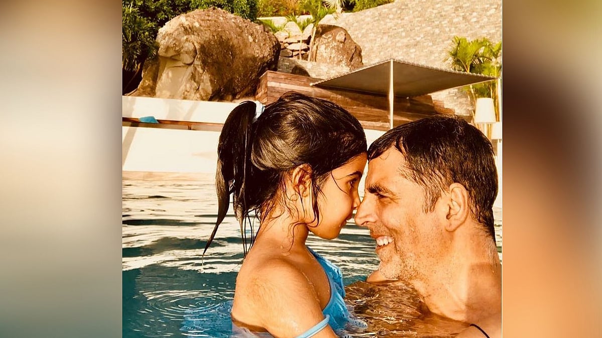 Akshay Kumar with his daughter Nitara.&nbsp;