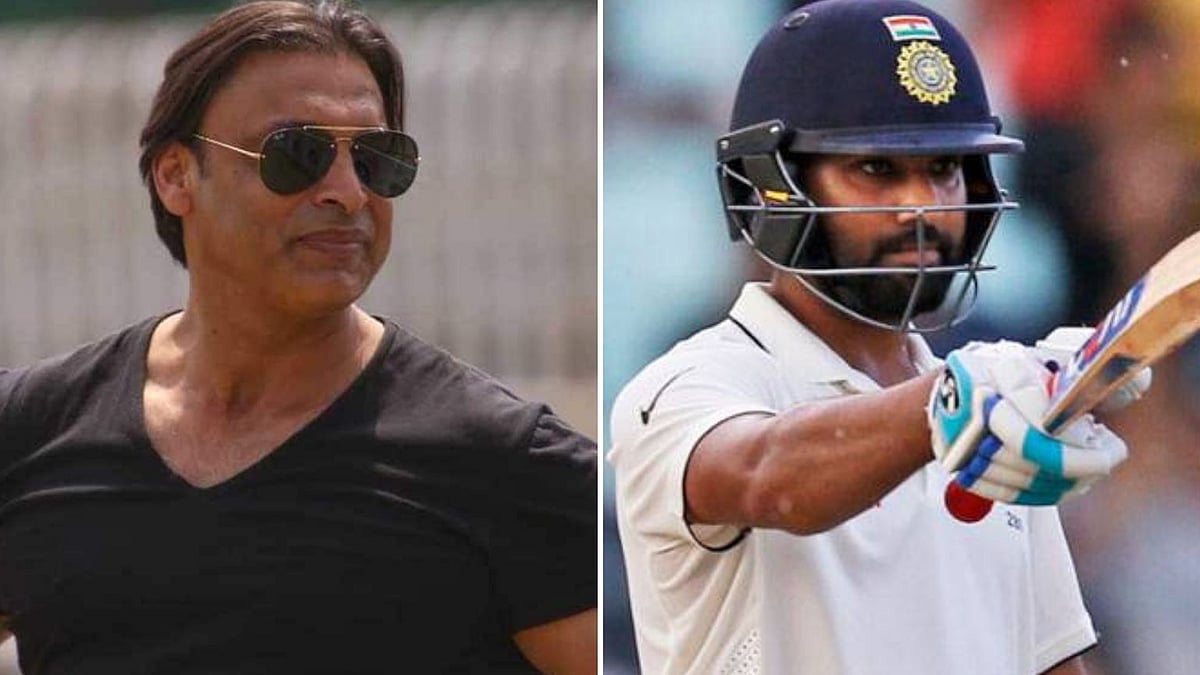 Shoaib Akhtar (Left), Rohit Sharma (Right).
