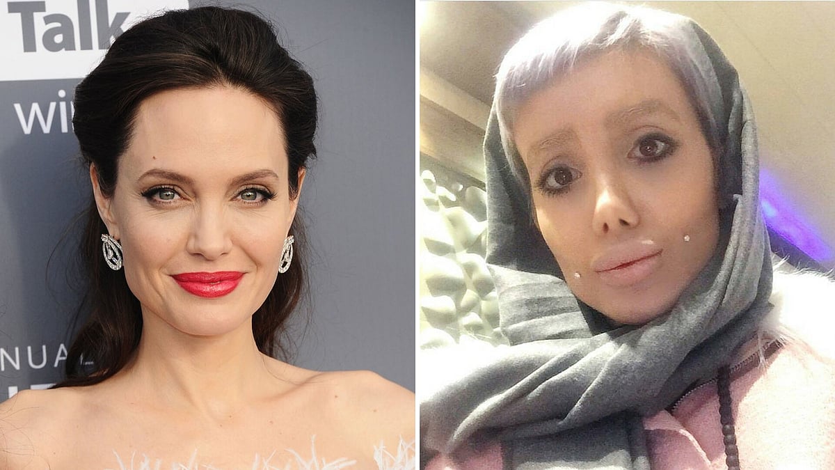 Angelina Jolie (L), Sahar Tabar (R).