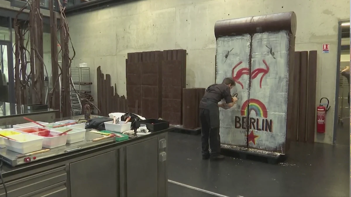 Chocolate replica of Berlin Wall