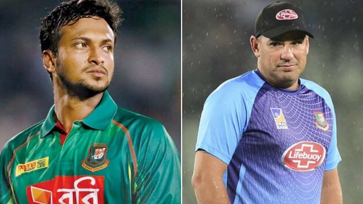 File photo of Shakib Al Hasan and Russell Domingo.