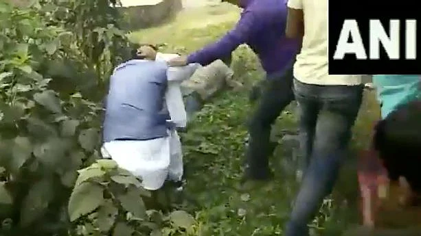 Video footage showed Majumdar being beaten up and kicked by some people.