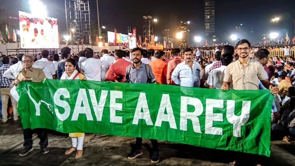 Aarey activists attend the swearing-in ceremony of Uddhav Thackeray.