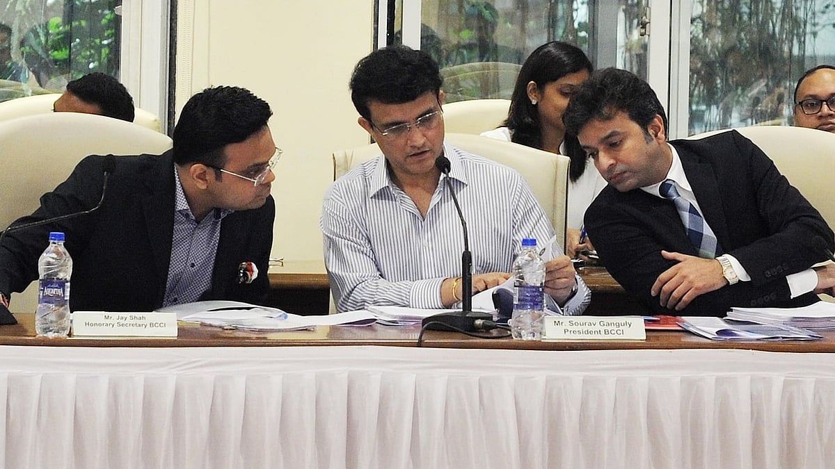 President Sourav Ganguly along with Secretary Jay Shah. 