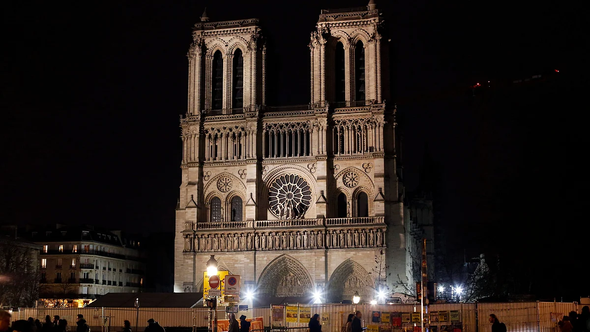 Notre Dame cathedral is pictured in Paris, Tuesday,  24 Dec 20