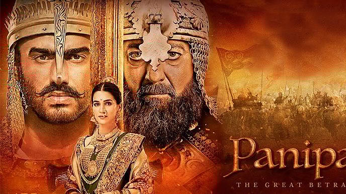 Arjun Kapoor, Sanjay Dutt and Kriti Sanon in <i>Panipat: The Great Betrayal.</i>