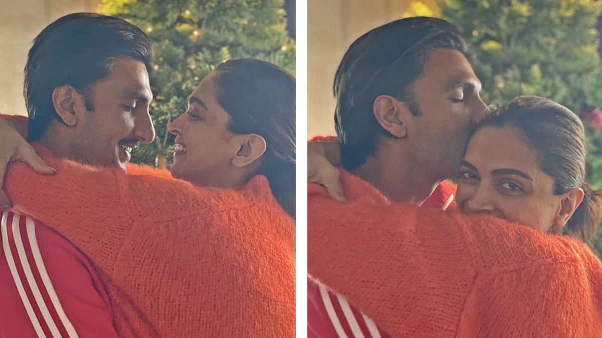 Ranveer Singh and Deepika Padukone celebrate Christmas.&nbsp;