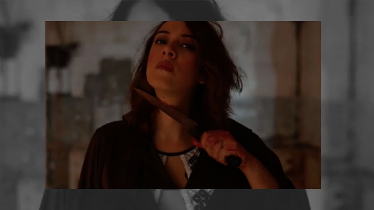 Hazel Keech in a promotional video for <i>Medea.</i>