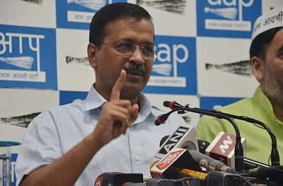 New Delhi: Delhi Chief Minister Arvind Kejriwal addresses a press conference in New Delhi on Oct 16, 2019. (Photo: IANS)