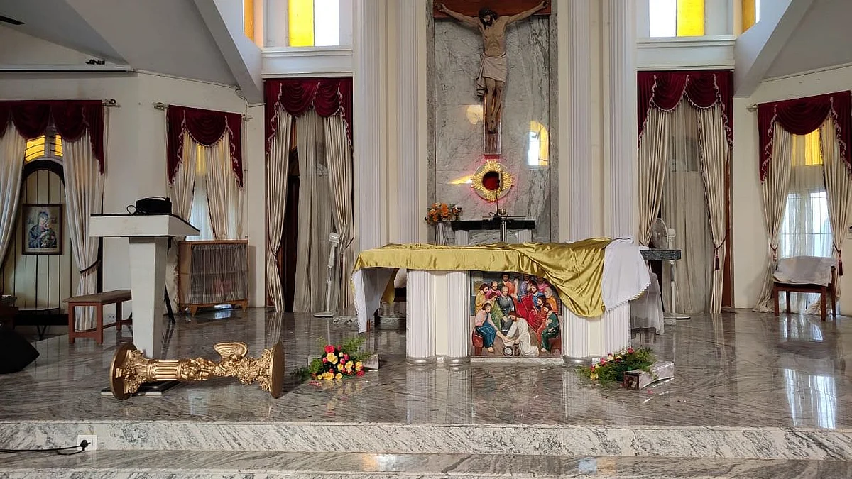 Images from inside the St Francis of Assisi church in Bengaluru.