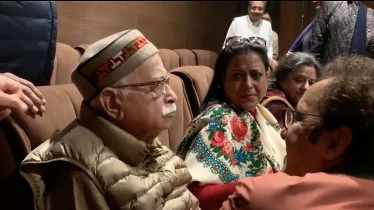 LK Advani during the screening of <i>Shikara</i>.