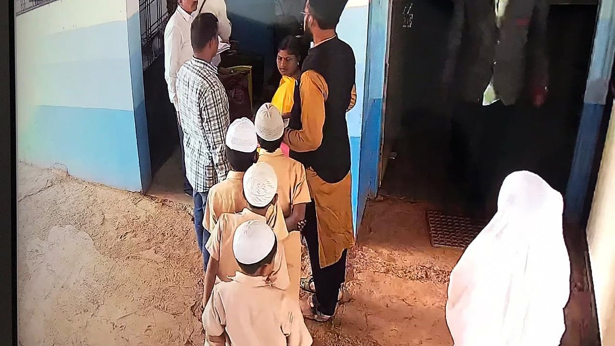 Minors being lined up for questioning by the DSP at Shaheen Urdu Primary School in Bidar. Image used for representational purposes.