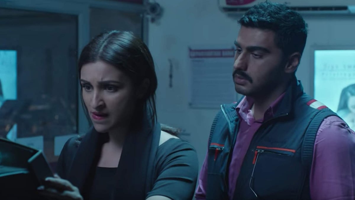 Parineeti Chopra and Arjun Kapoor in a still from <i>Sandeep Aur Pink Faraar</i>.