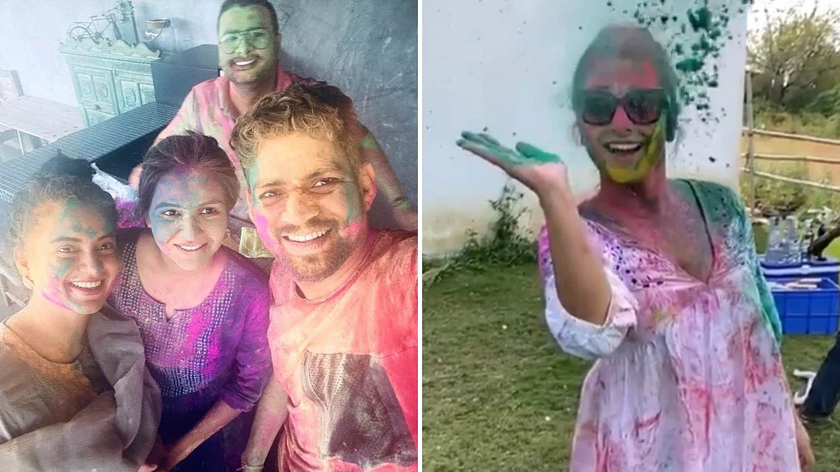 Kangana Ranaut and Vidya Balan celebrate Holi.&nbsp;