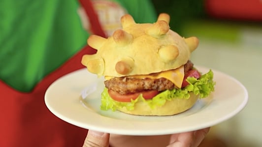 Special COVID-19 themed burger.