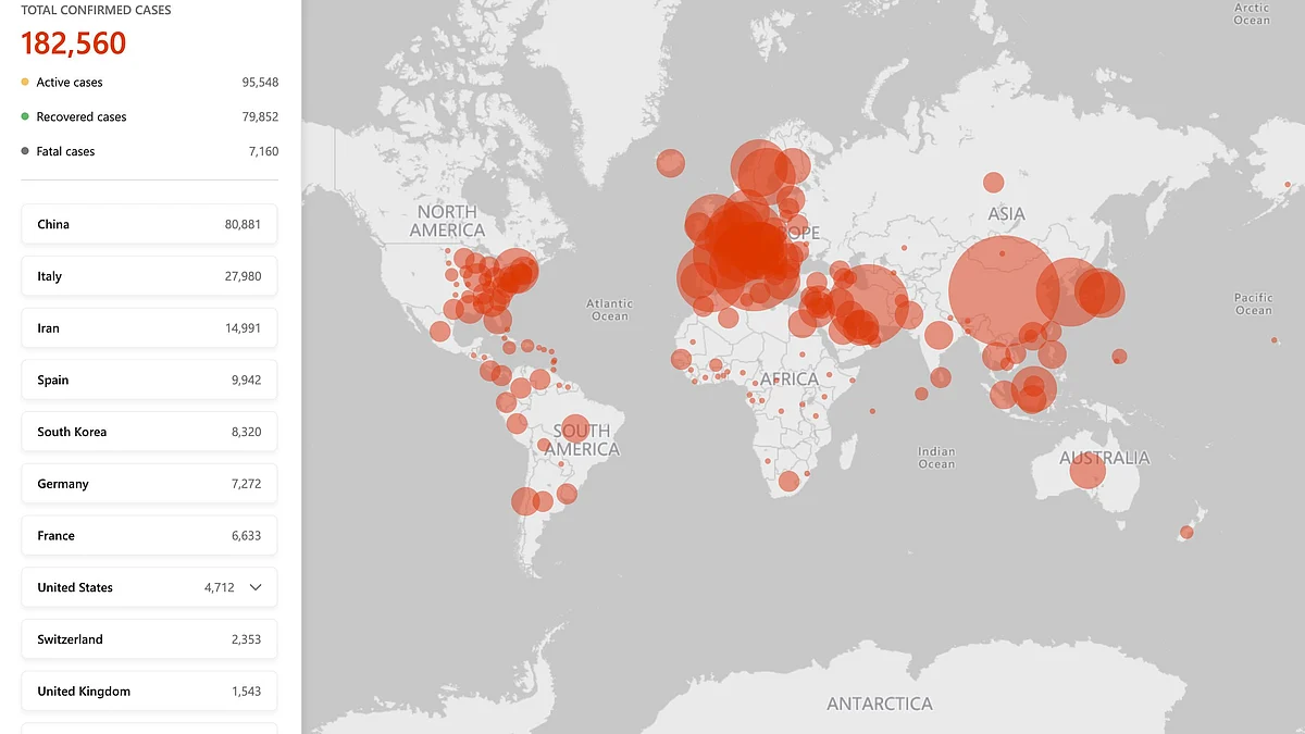 Microsoft has launched a website to track COVID-19 virus infections.