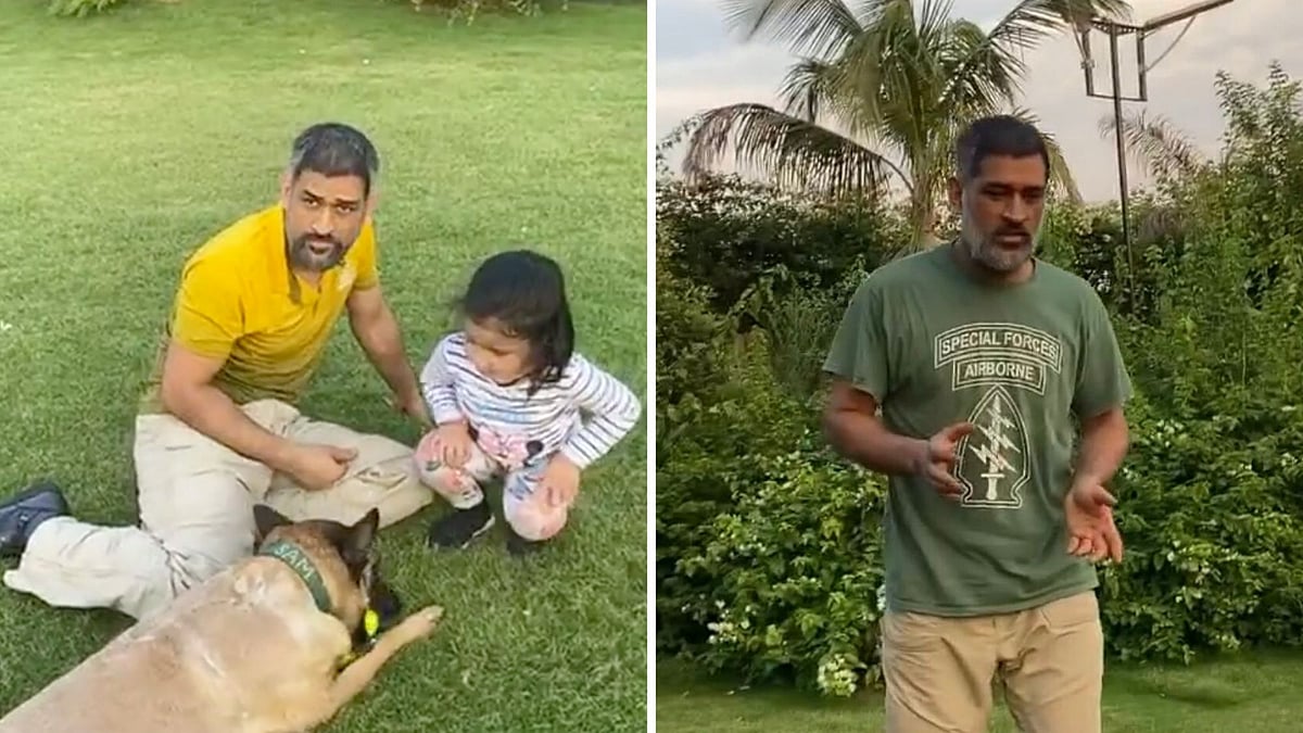 MS Dhoni is seen sporting a slightly darker beard in a new video shared by his wife Sakshi.