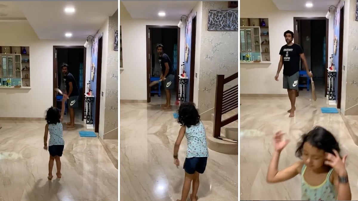 Ravichandran Ashwin shared a video of his daughter giving him some “throwdowns.”